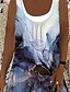 Χαμηλού Κόστους Print Φορέματα-Γυναικεία Καθημερινό φόρεμα Φόρεμα ριχτό Μίντι φόρεμα Θαλασσί Πράσινο του τριφυλλιού Αμάνικο Στάμπα ψεύτικο δύο κομμάτια Άνοιξη Καλοκαίρι Στρογγυλή Ψηλή Λαιμόκοψη Καθημερινό Σαββατοκύριακο