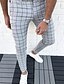 cheap Chinos-Men&#039;s Chinos Trousers Tapered pants Pants Pocket Print Stripe Lattice Windproof Warm Ankle-Length Casual Daily Cotton Blend Stylish Simple Green White Micro-elastic / Spring / Winter
