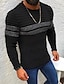 cheap Men-Men&#039;s Sweater Pullover Bishop Sleeve Color Block Round Neck Medium Fall &amp; Winter Black White Yellow