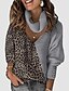 cheap Sweaters-Women&#039;s Pullover Sweater Jumper Ribbed Knit Button Thin V Neck Leopard Daily Going out Stylish Casual Drop Shoulder Winter Fall Black Blue S M L