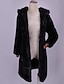 cheap Furs &amp; Leathers-Women&#039;s Faux Fur Coat Fall Winter Daily Holiday Long Coat Thermal Warm Regular Fit Elegant Casual Streetwear Jacket Long Sleeve Quilted Solid Color Black