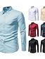 cheap Men&#039;s Clothing-Men&#039;s Shirt Collar Standard Spring, Fall, Winter, Summer Light Blue Navy White Black Red Wine