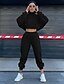 cheap Two Piece Set-Women&#039;s Basic Solid Color Casual Leisure Sports Two Piece Set Pant Loungewear Jogger Pants Hoodie Crop Tracksuit Tops