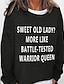cheap Plus Size Tops-Women&#039;s Plus Size Tops Pullover Sweatshirt Letter Long Sleeve Print Streetwear Crewneck Polyester Daily Going out Fall Spring Blue Black