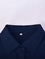 billige Bluser og skjorter i plusstørrelse-Dame Pluss størrelse Topper Bluse Skjorte Helfarge Lomme Knapp 3/4 ermer Skjortekrage Grunnleggende Daglig Vaskbart bomullsstoff Høst Vår Grønn Hvit / Store størrelser