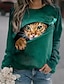 cheap Women&#039;s Hoodies &amp; Sweatshirts-Women&#039;s Sweatshirt Pullover Print Active Streetwear Red Royal Blue Blue Animal Cat 3D Casual Long Sleeve Round Neck