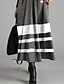 cheap Maxi Dresses-Women&#039;s Shift Dress Maxi long Dress Gray Long Sleeve Striped Color Block Button Fall Winter Round Neck Casual Modern 2022 M L XL XXL 3XL