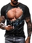 cheap Men-Men&#039;s Unisex T shirt Tee Graphic Prints 3D Muscle T Shirt 3D Print Crew Neck Daily Holiday Short Sleeve Print Tops Casual Designer Muscle Big and Tall Black / Summer