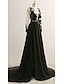 cheap Evening Dresses-A-Line Sexy See Through Formal Evening Dress Jewel Neck Backless Long Sleeve Chapel Train Chiffon with Appliques 2022