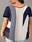 olcso Női pólók-Női Póló Színes Kollázs Nyomtatott Rövid ujjú Randi Vakáció Napi Alkalmi Terített nyak Szokványos Vékony Extra méret