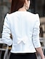 cheap Women&#039;s Blazer&amp;Suits-Women&#039;s Blazer Fall Short Bow Coat White Black Pink Fuchsia Elegant Street Spring Open Front Round Neck Regular Fit S M L XL XXL 3XL