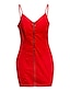 cheap Tank Dresses-Women&#039;s Sheath Dress Mini Dress Black White Red Sleeveless Pure Color Zipper Spring Summer Spaghetti Strap Stylish Party 2022 XS S M L XL XXL 3XL