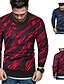 cheap Men&#039;s Clothing-Men&#039;s Hoodie Bishop Sleeve Printing Round Neck Thick Fall &amp; Winter Wine Red Blue