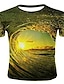 halpa miesten 3d t-paita-Miesten T-paita Kuvitettu Galaksi 3D Pyöreä kaula-aukko Vaalea purppura Vaalean vihreä Tumman vihreä Vaalean ruskea Laivastosininen 3D-tulostus Pluskoko Kausaliteetti Päivittäin Lyhythihainen Painettu