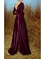 Χαμηλού Κόστους Βραδινά Φορέματα-Ολόσωμη φόρμα Βραδινά φορέματα Κομψό Φόρεμα Επίσημο Βραδινό Ουρά Μακρυμάνικο Καρδιά Φθινοπωρινός καλεσμένος γάμου Βελούδο V Πίσω με Πλισέ Φόρεμα 2024