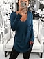 abordables Camisetas de mujer-Mujer Camiseta Sayo Negro Blanco Rosa Color sólido Bolsillo Manga Larga Casual Diario Básico Escote en Pico Regular Holgado S