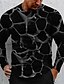 cheap Men&#039;s 3D T-shirts-Men&#039;s Unisex T shirt 3D Print Graphic Prints Crack Crew Neck Daily Holiday Print Long Sleeve Tops Casual Designer Big and Tall Black