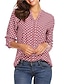 cheap Blouses &amp; Shirts-Women&#039;s Blouse Shirt Blue Pink Yellow Print Polka Dot Daily Weekend Long Sleeve V Neck Streetwear Regular S