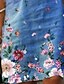 baratos Vestidos Estampados-Mulheres Vestido de turno Vestido midi Azul Verde Sem Manga Floral Imprimir Verão Primavera Decote V Elegante Ajuste Largo 2023 M L XL XXL 3XL 4XL