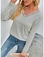 cheap Women&#039;s T-shirts-Women&#039;s Henley Shirt Plain Casual Weekend Henley Shirt T shirt Tee Long Sleeve Lace Trims Button V Neck Basic Essential Green White Black S