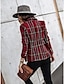 cheap Women&#039;s Blazer&amp;Suits-Women&#039;s Blazer Geometric Print Plaid Long Sleeve Coat Spring Fall Valentine&#039;s Day Double Breasted Regular Jacket Red