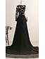 Χαμηλού Κόστους Βραδινά Φορέματα-Γραμμή Α Σέξι Αντιλαμβάνομαι Επίσημο Βραδινό Φόρεμα Με Κόσμημα Εξώπλατο Μακρυμάνικο Μακριά ουρά Σιφόν με Διακοσμητικά Επιράμματα 2022