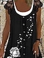 olcso Trikóruhák-Női Váltó ruha Mini ruha Fekete Tengerészkék Szürke Rövid ujjú Virágos Csipke Tavasz Nyár Terített nyak Alap 2023 S M L XL XXL XXXL