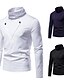 cheap Men&#039;s Clothing-Men&#039;s T shirt Shirt Pleated Standard Spring, Fall, Winter, Summer Navy White Black