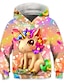 cheap Girl&#039;s 3D Hoodies&amp;Sweatshirts-Girls&#039; 3D Animal Unicorn Hoodie Long Sleeve 3D Print Spring Winter Active Sports Fashion Polyester Kids 3-12 Years Outdoor Daily Indoor Regular Fit
