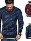 cheap Men&#039;s Clothing-Men&#039;s Hoodie Bishop Sleeve Printing Round Neck Thick Fall &amp; Winter Wine Red Blue