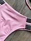 baratos Conjuntos de Bikini-Mulheres Normal Roupa de Banho Biquíni 2 partes roupa de banho Sem costas Com Corte Sexy Leopardo Bloco de cor Com Alças Férias Sensual Fatos de banho
