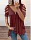 cheap Women-summer     sexy v-neck zipper short-sleeved solid color t-shirt