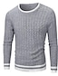 cheap Men&#039;s Clothing-Men&#039;s Sweater Sweater Cardigan Stripe Round Neck Medium Fall &amp; Winter Navy Black khaki Light Grey