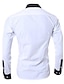 cheap Men&#039;s Dress Shirts-Men&#039;s Shirt Solid Colored Collar Classic Collar Office / Career Daily Long Sleeve Slim Tops Business Casual White Black Pink / Spring / Fall / Machine wash / Wash separately / Wash inside out