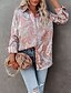 cheap Blouses &amp; Shirts-Women&#039;s Blouse Shirt Floral Theme Floral Paisley Shirt Collar Button Ethnic Casual Streetwear Tops Black Pink / 3D Print