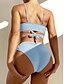 cheap Bikini Sets-Women&#039;s Swimwear Bikini 2 Piece Normal Swimsuit Color Block Pure Color High Waisted Cross Light Blue Green Blue Gray Yellow Strap Bathing Suits Stylish Sexy New / Padded Bras