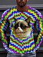 cheap Men&#039;s 3D T-shirts-Men&#039;s Unisex T shirt 3D Print Cat Graphic Prints Crew Neck Daily Holiday Print Long Sleeve Tops Casual Designer Big and Tall Rainbow