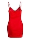 preiswerte Tanktop-Kleider-Damen Etuikleid Minikleid Schwarz Weiß Rote Ärmellos Einfarbig Zip Frühling Sommer Spaghetti-Träger Stilvoll Party 2022 XS S M L XL XXL 3XL