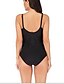 cheap One-Pieces-Women&#039;s Swimwear One Piece Monokini Plus Size Swimsuit Solid Color Tummy Control Open Back Black Navy Blue Strap Bathing Suits Vacation Fashion New / Modern / Padded Bras