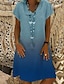 olcso Mintás ruhák-Női Váltó ruha Nyomtatott V-alakú Midi ruha Alap Napi Rövid ujjú Nyár Tavasz