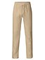 cheap Linen Pants-Men&#039;s Linen Pants Beach Pants White Black khaki M L XL