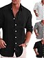 cheap Men&#039;s Casual Shirts-Men&#039;s Shirt Solid Color Turndown Street Casual Button-Down Long Sleeve Tops Casual Fashion Comfortable White Black Gray Summer Shirts
