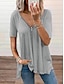 cheap Basic Women&#039;s Tops-Women&#039;s T shirt Tee Plain Casual Daily T shirt Tee Short Sleeve V Neck Basic Essential White Gray Pink S / Wash with similar colours / Micro-elastic
