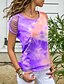 cheap Women&#039;s Clothing-Women&#039;s T shirt Tie Dye Daily Tie Dye Spring Regular Green Purple Pink Sky Blue