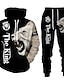 cheap Men&#039;s Printed Hoodie Outfits-Personality Animal Cool Lion 3D All Over Print Tracksuits Men Hoodie Pants 2 Pcs Set Sport Suits 14182 6XL