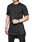 お買い得  メンズカジュアルTシャツ-男性用 Tシャツ 平織り クルーネック カジュアル 祝日 半袖 ジッパー 非対称 衣類 コットン ファッション ライトウェイト 筋 大きくて背が高い