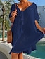 tanie proste sukienki-damskie stroje kąpielowe zakrywająca sukienka plażowa normalny kostium kąpielowy ochrona UV skromna stroje kąpielowe wiązanie dzianina czysty kolor czarny zgaszony niebieski beżowy v druciany