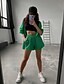 cheap Two Piece Set-Women&#039;s Basic Solid Color Casual Daily Wear Two Piece Set Shirt Collar Shorts Blouse Shorts Sets Shirt Drawstring Tops