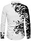 cheap Men&#039;s Printed Shirts-Men&#039;s Shirt Print Floral Graphic Turndown Daily Holiday 3D Print Button-Down Long Sleeve Tops Designer Casual Fashion Breathable Black Gray Navy Blue