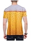 billige 3D-herreskjorter-herre t-shirt mønstret øl rundhalset kortærmet orange dagligt print toppe streetwear sjove t-shirts
